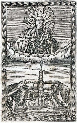 Rycina z Novej Gigantomachii A. Kordeckiego, 1717 rok, zbiory Biblioteki Jasnogórskiej
